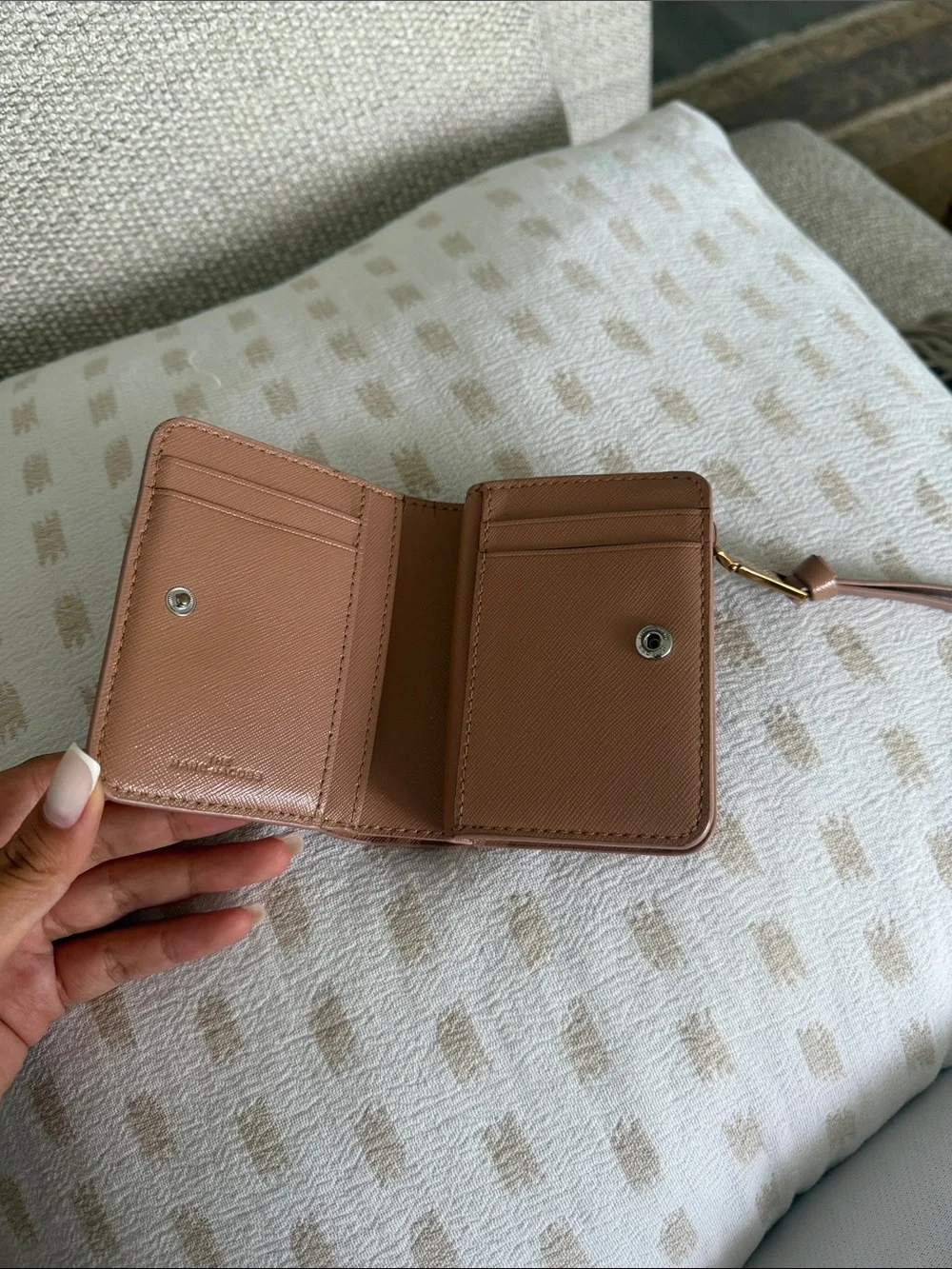 Marc Jacob’s Peach Leather Zip Wallet with Gold Accent